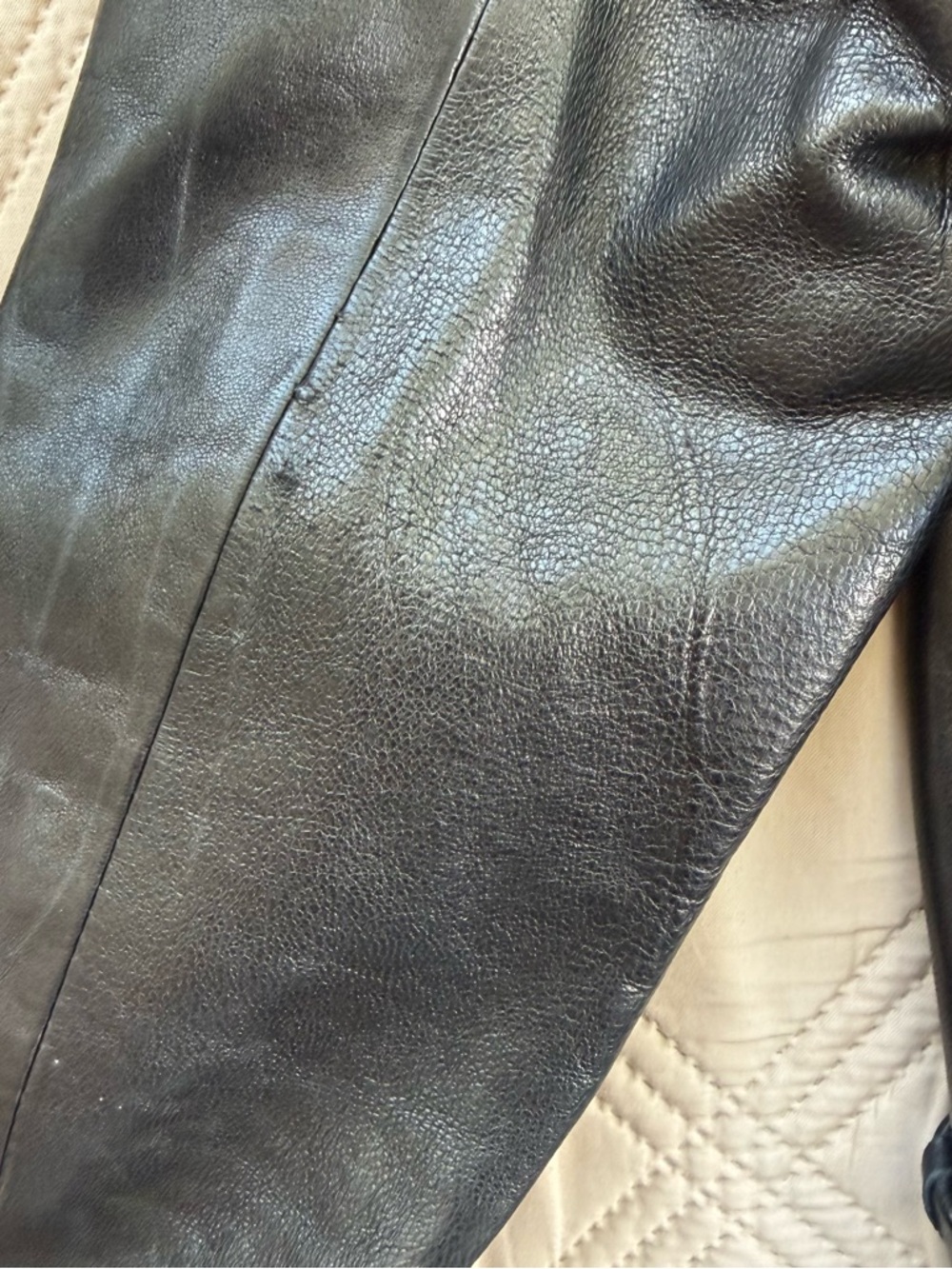 Black Leather Jacket Sleeve - Genuine Leather